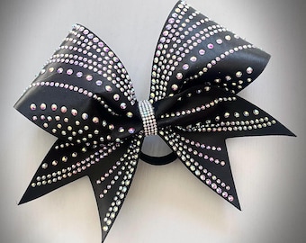Satin Rhinestone Team Bling Cheer Bow
