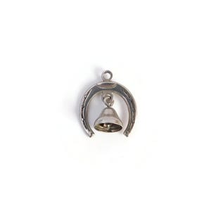 Vintage Silver Good Luck Charm, Horseshoe and Bell