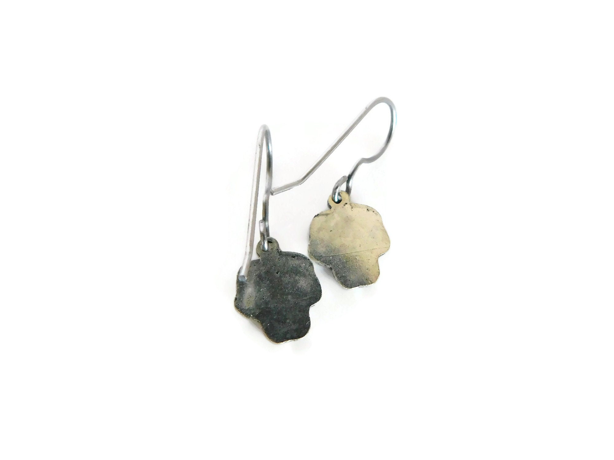 Garden Pansy Drop Earrings - Champagne