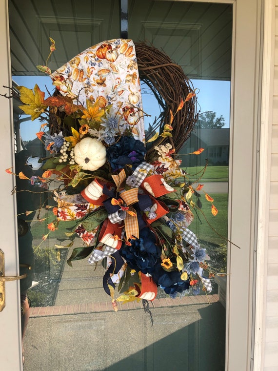 Fall Farmhouse Wreath Country Front Door Rustic Fall Grapevine Door Decor