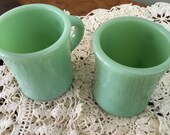 Pair of Fire King C Handle Medium sized c handled Mug 3 3 8 inches 7 oz.