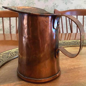 Antique Copper Soldered Riveted Pitcher