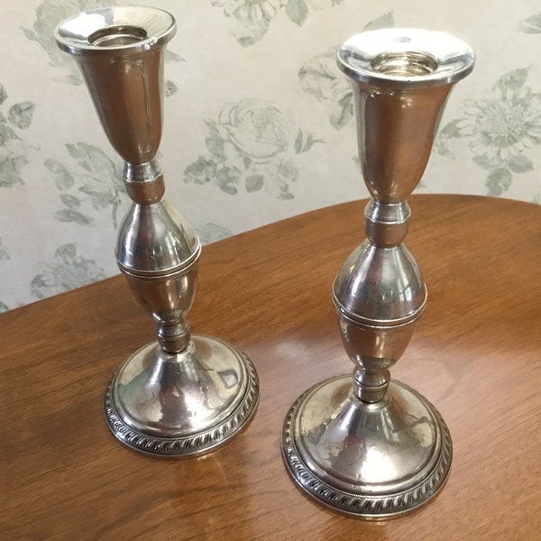 Vintage “Duchin Creation ” Large Weighted STERLING SILVER /Candleholders/Candlesticks