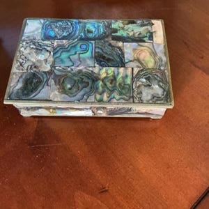 Abalone  Large 4 Inch Jewelry Trinket Box