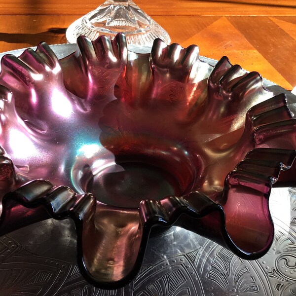Carnival Glass Candy Dish Etsy