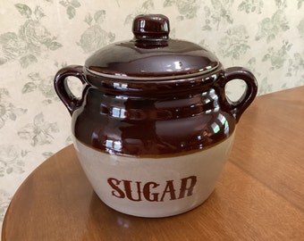 Vintage Monmouth Pottery SUGAR pottery Crock