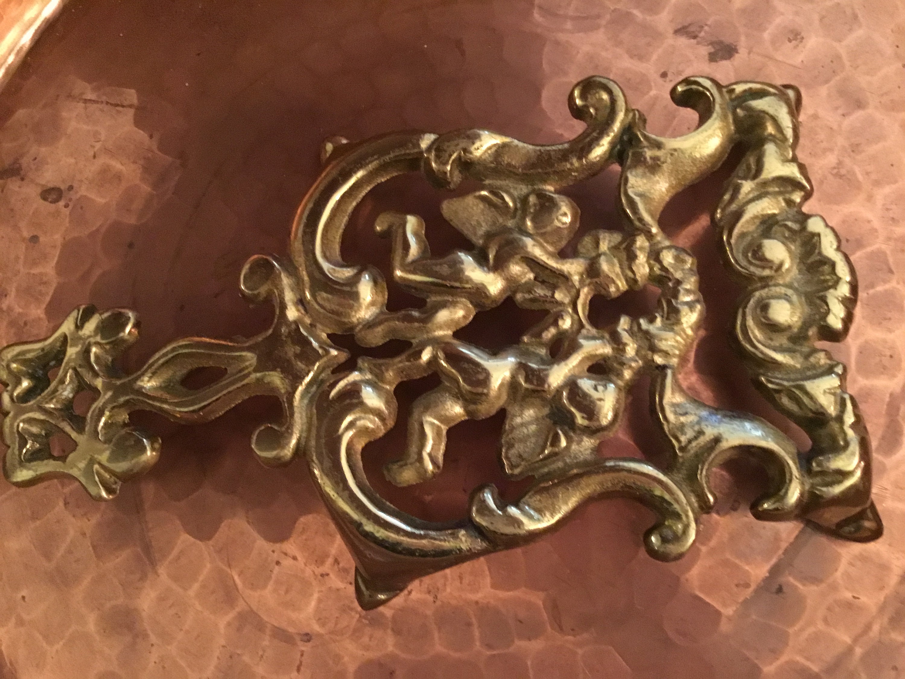 Wilton Brass Trivet Cherub y Heart Trivet Etsy