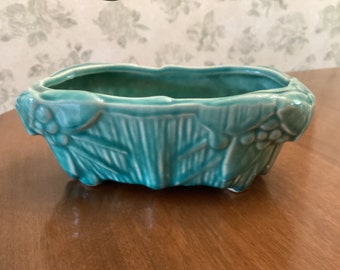 McCoy Turquoise Leaves and Berries Planter