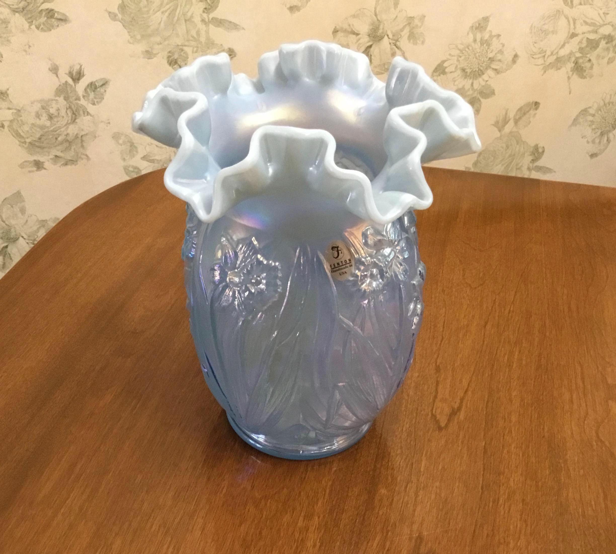 Fenton Light Blue Vase - Etsy