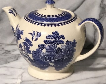 SADLER Blue Transferware  Teapot