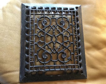 Antique Cast Iron Ornate Floor Register Grate