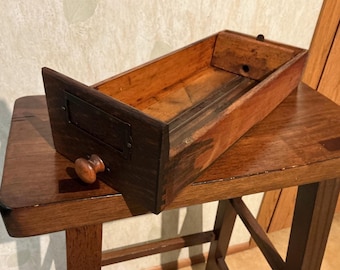 Vintage File Cabinet Wood Drawer