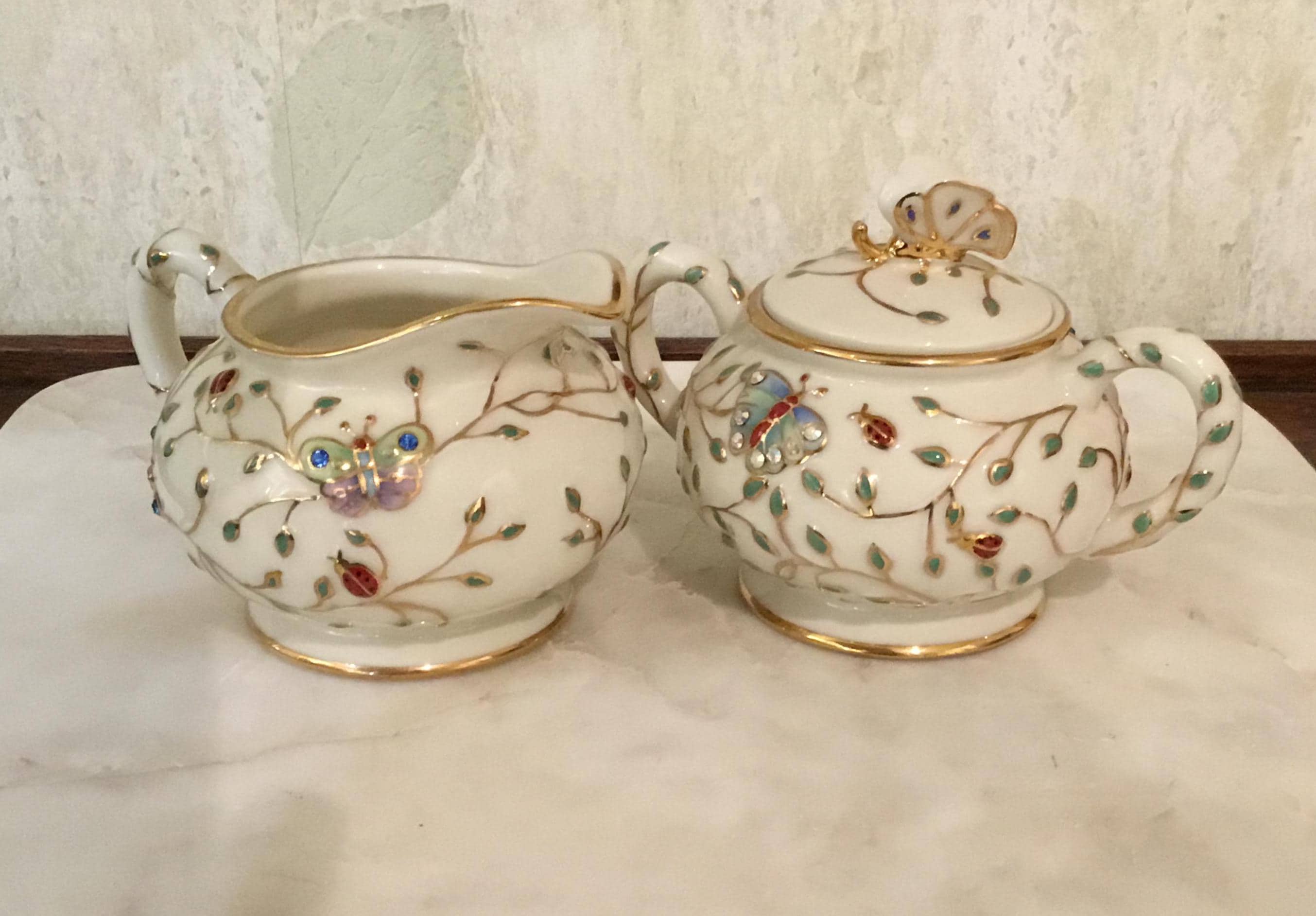 Lenox Summer Enchantment Rhinestone Cream and Sugar Set - Etsy