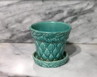 McCoy Quilted Diamond Leaf 5 inch Diameter Planter