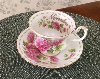 Royal Albert Flower of the Month NOVEMBER cup and saucer