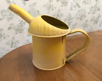 Vintage Yellow Metal Long Spouted Watering Can