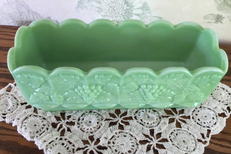Westmoreland Jadeite Green Milk Glass Paneled G Planter Very Rare Milkglass