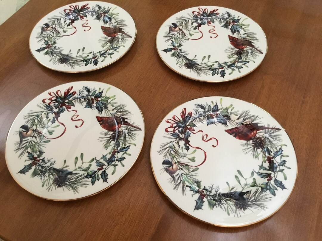 Lenox Winter Greetings Salad/dessert Plates Set of 4 Etsy
