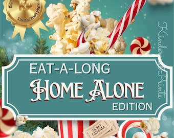Christmas Movie Night Printable • Interactive Home Alone Eat-Along Game • Kids Holiday Activity • Family Movie Snack Timeline • Download