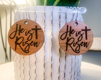 He Is Risen Easter Religious Earrings