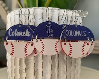 Oldham County Colonels Baseball Earrings