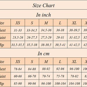Peut inclure: Tableau des tailles pour v&ecirc;tements en pouces et en centim&egrave;tres. Le tableau montre les tailles XS &agrave; XXL avec les mesures de la poitrine, de la taille et des hanches.