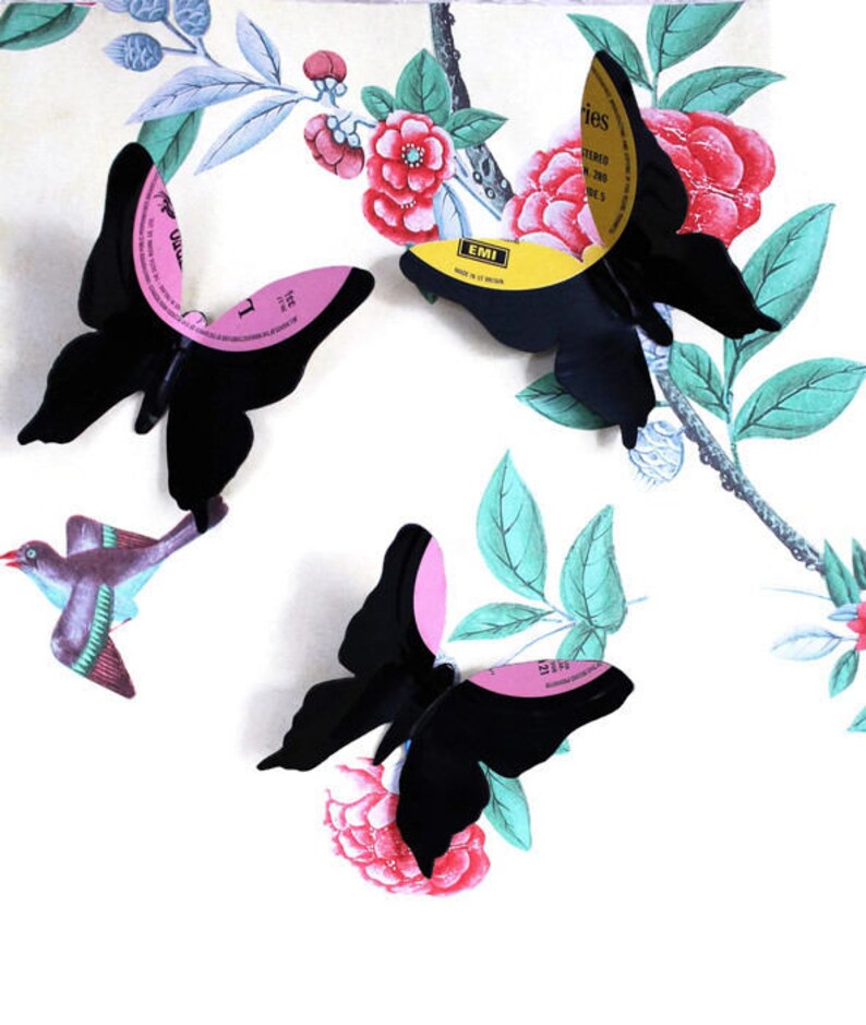 Set of 3 butterfly record butterflies
