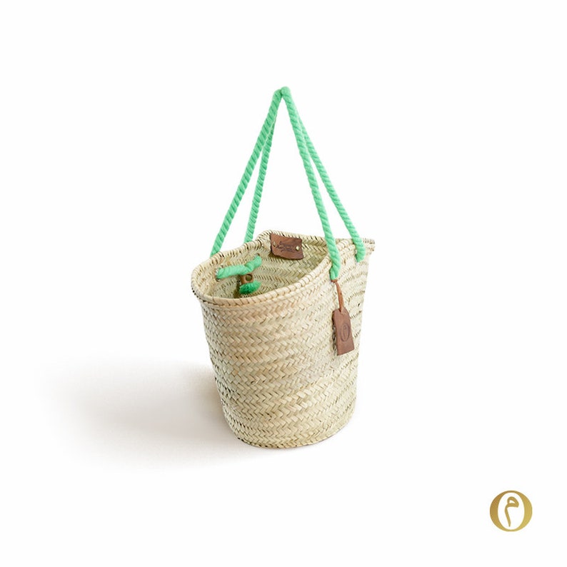 blank without writing Basket Medium Original Marrakech Nature handles Original light green Basket