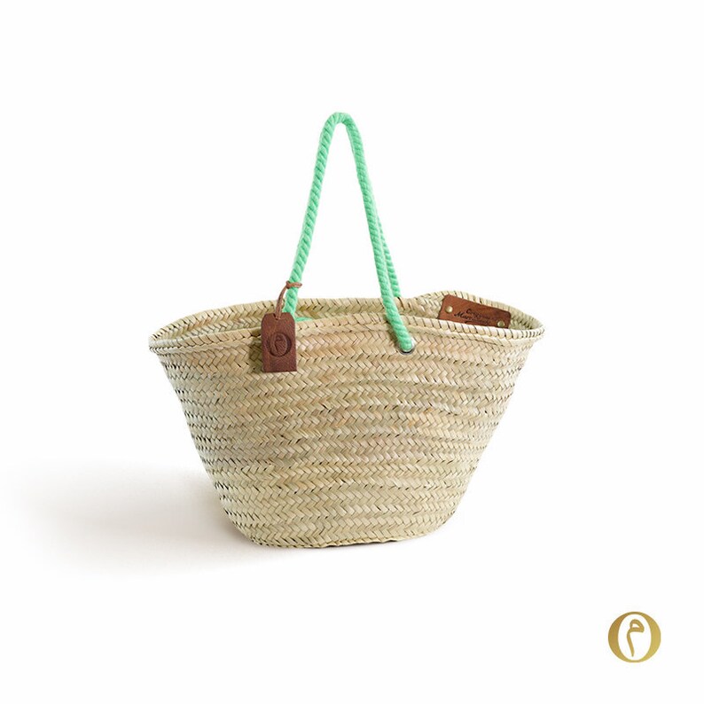blank without writing Basket Medium Original Marrakech Nature handles Original light green Basket