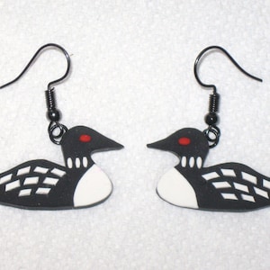 Loon Earrings,Bird Earrings,Aquatic Bird Earrings,North American Loon,Loon Jewelry,Bird Jewelry,Loon Lover Earrings,Loon Lover Gift Earrings