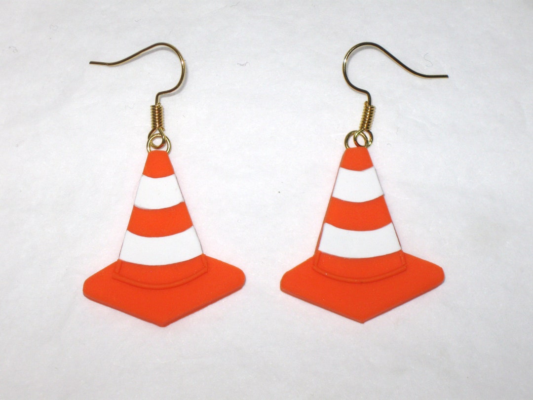 Traffic Cone Earringssafety Cone Earringsconstruction Cone Etsy