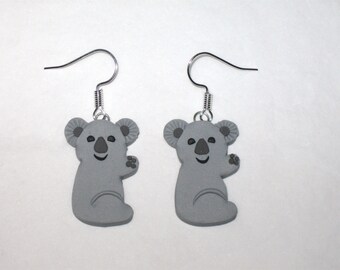 Koala Earrings,Koala Bear Earrings,Bear Earrings,Cute Bear Earrings,Marsupial Earrings,Koala Lover Gift,Cute Koala Earrings,Animal Earrings