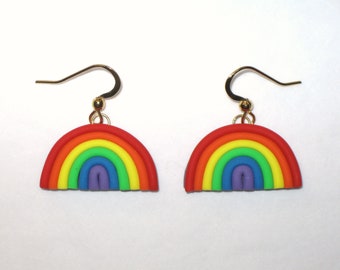 Rainbow Earrings,Colorful Rainbow Earrings,Pride Earrings,Rainbow Charm,Rainbow Jewelry,Rainbow Lover Gift,Birthday,Cute Rainbow Earrings