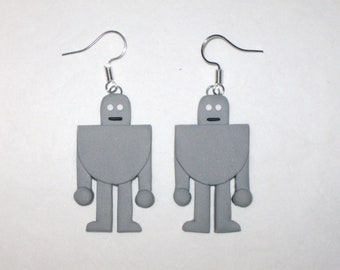 Wild Robot Earrings,Robot Earrings,Roz the Robot Earrings,Teacher Earrings,Librarian Earrings,School Teacher Gift,Teacher Jewelry,Roz Robot