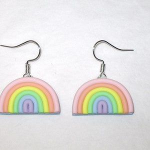 Rainbow Earrings,Pastel Rainbow Earrings,Pride Earring,Rainbow Charm,Rainbow Jewelry,Rainbow Lover Gift,Cute Rainbow Earrings,Pastel Rainbow