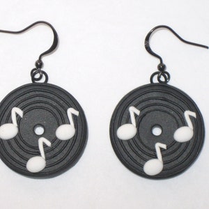 Record Earrings,Eighth Note Earrings,Phonograph Record Earrings,Music Earrings,Music Teacher Earrings,Vinyl LP Record Earrings,Musical Gift