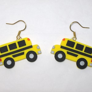 School Bus Earrings,School Earrings,Bus Earrings,Teacher Earrings,Teacher Gift Earrings,Librarian Earrings,Yellow Bus Earrings,Polymer Clay