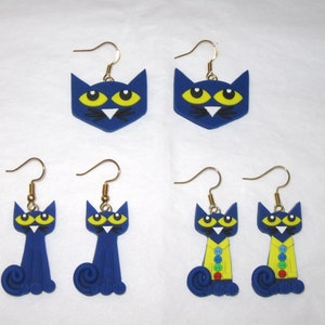 Teacher Earrings,Blue Cat Earrings,Cat Earrings,Librarian Earrings,School Earrings,Teacher Gift,Teacher Jewelry,School Teacher Earrings,Cats