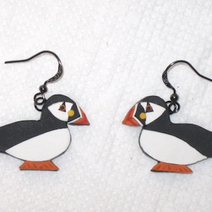 Puffin Earrings,Bird Earrings,Aquatic Bird Earrings,Atlantic Puffin,Puffin Jewelry,Bird Jewelry,Polymer Clay,Puffins,Seabird Earrings,Birds