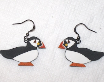 Puffin Earrings,Bird Earrings,Aquatic Bird Earrings,Atlantic Puffin,Puffin Jewelry,Bird Jewelry,Polymer Clay,Puffins,Seabird Earrings,Birds