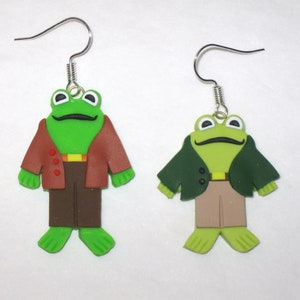 Frog and Toad Earrings,Frog Earrings,Toad Earrings,School Teacher Earrings,Librarian Earrings,School Earrings,Teacher Gift,Teacher Earrings