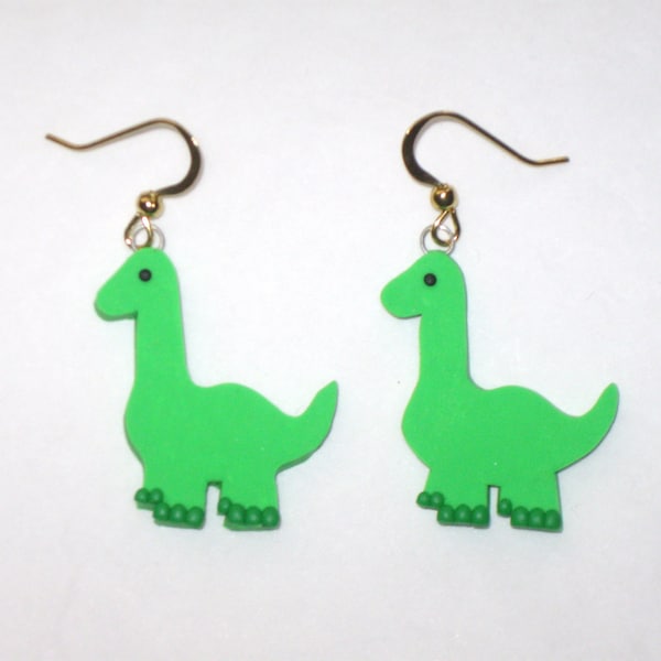 Dinosaur Earrings,Brontosaurus Earrings,Green Dinosaur Earrings,Dinosaur Jewelry,Dinosaur Lover Earrings,Dino Earrings,Dinosaur Charms,Gift