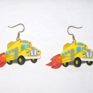 School Bus Earrings,Magic School Bus Earrings,Bus Earrings,Teacher Earrings,Teacher Gift Earrings,Librarian Earrings,Yellow Bus Earrings,Bus