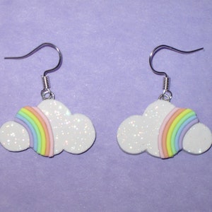 Rainbow Cloud Earrings,Pastel Rainbow Earrings,Rainbow Earrings,Cloud Earrings,Pride Earrings,Rainbow Jewelry,Rainbow Lover Gift,Rainbows