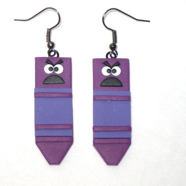 Creepy Crayon Earrings,Teacher Earrings,Crayon Earrings,Librarian Earrings,Halloween Earrings,School Earrings,Teacher Gift,Teacher Jewelry
