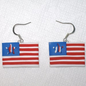 USA Flag Earrings,Patriotic Flag Earrings,Flag Earrings,Red White Blue Earrings,Patriotic Earrings,Memorial Day Flag,American Flag Earrings
