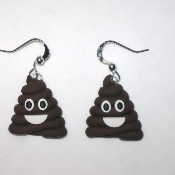 Poo Emoji Earrings,Poop Emoji Earrings,Pile of Poo Earrings,Pile of Poop Earrings,Smiling Poop,Cute Poo Earrings,Emoji Earrings,Polymer Clay