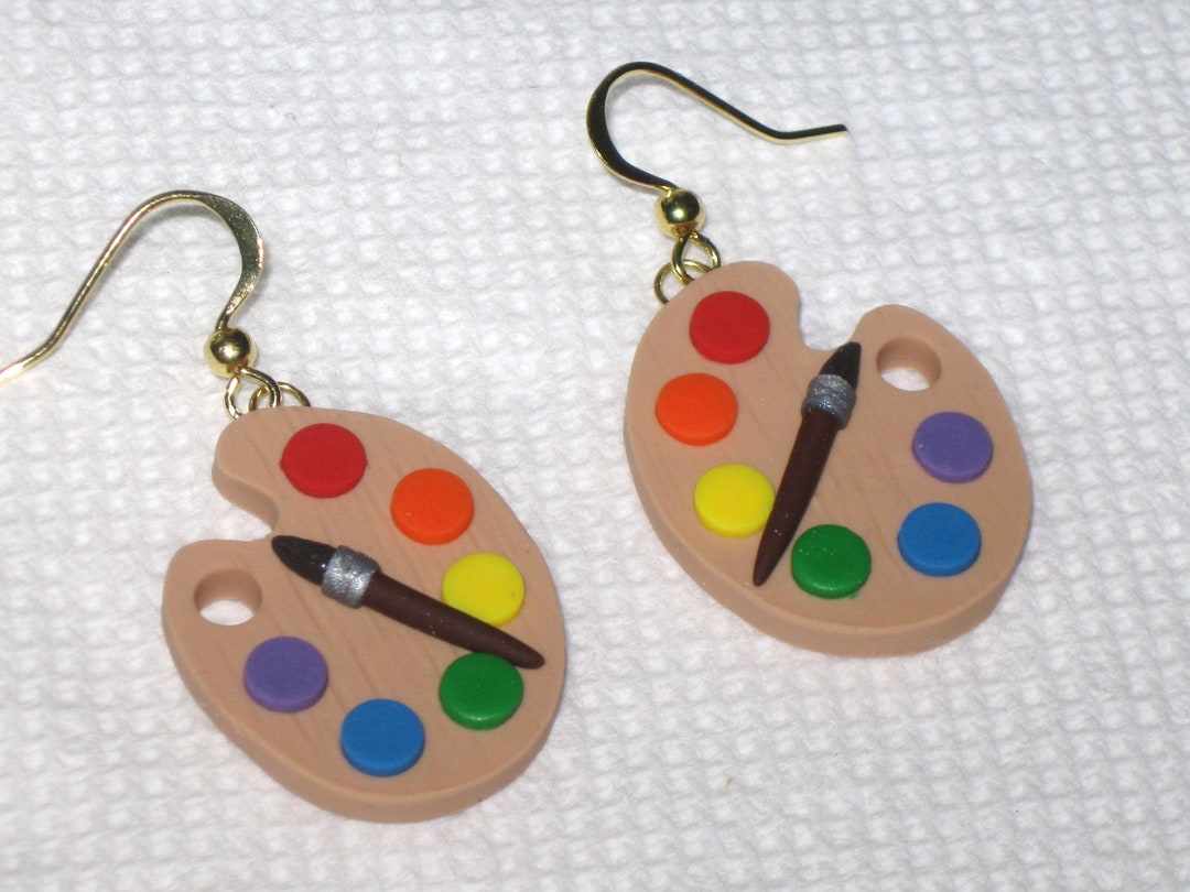 Art Palette Earrings,artist Palette Earrings,artist Earrings,paint Palette Earrings,art Teacher