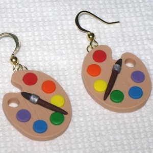 Art Palette Earrings,Artist Palette Earrings,Artist Earrings,Paint Palette Earrings,Art Teacher Earrings,Painter Earrings,Art Teacher Gift