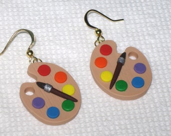 Art Palette Earrings,Artist Palette Earrings,Artist Earrings,Paint Palette Earrings,Art Teacher Earrings,Painter Earrings,Art Teacher Gift